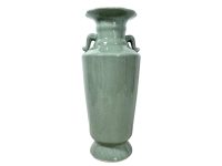 Vase Vintage South Korean Jade Green Crackled Decorated Decorative Ceramic Vase Storage Ornament Decor Design c1970's