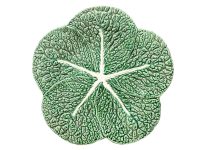 Vintage Portugese Green Cabbage Leaf Design Large Bowl Dish Platter Plate Ceramic Catch-All Trinket Fruit Serving circa 1970-80's