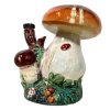 Vintage Italian Liquor Ceramic Klem Liqueres Mushroom Toadstool Decanter Bottle Pitcher Drinks Bar Ornament c1980's