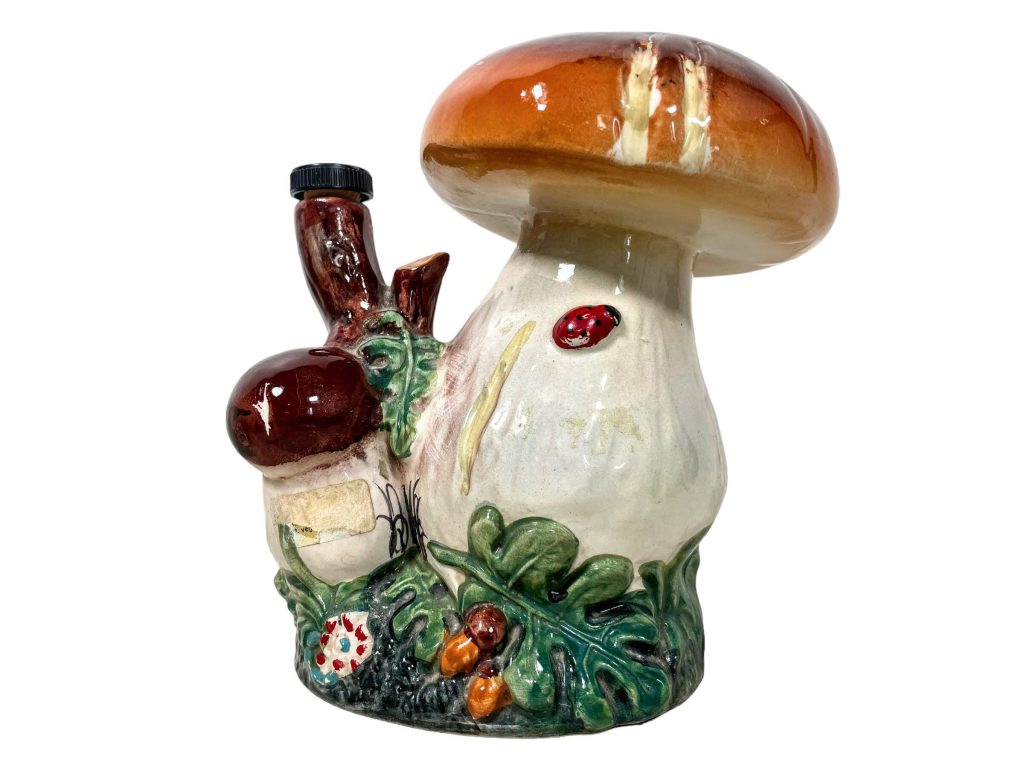 Vintage Italian Liquor Ceramic Klem Liqueres Mushroom Toadstool Decanter Bottle Pitcher Drinks Bar Ornament c1980's