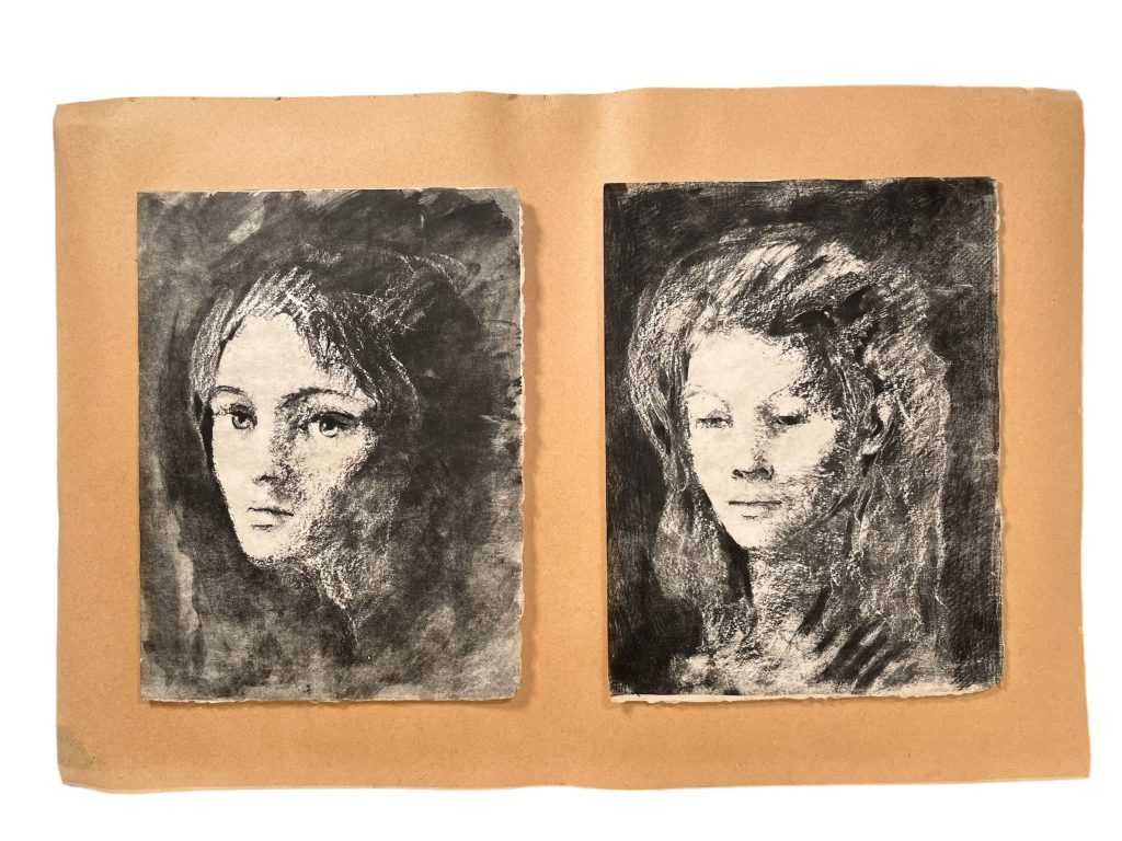 Vintage French Edgar Allen Poe Prints On Thick Paper & Card Portraits Portrait On Paper Book Plates c1960’s