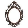 Vintage French Faux Reproduction Oval Portrait Picture Mirror Frame Two Available Old Rusty Metal Tones circa 1970-80's