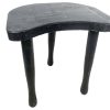 Vintage Stool French Black Wooden Wood Milking Chair Seat Kitchen Table Farm D Shaped Seat Plant Rest Stand Plinth Tabouret c1960-70's
