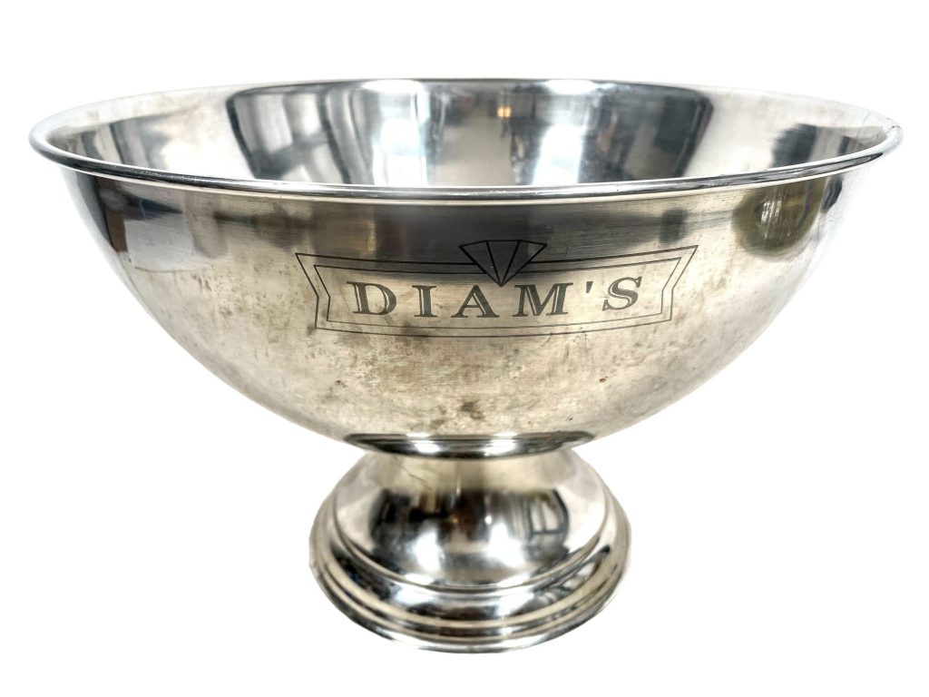 Vintage French Extra Large Ice Bucket Cooler Wine Champagne Diam’s Bar Decor Display Wedding Metal circa 1990’s