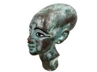 Vintage Egyptian Armana Princess Plaster Reproduction Of Ancient Egyptian Figurine Small Ornament Display Decor Stone c1980-90's