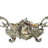 Antique French Jardiniere Jardinière Silver Plated Metal Small Planter With Dish Decorative Ornament Plant Pot c1850-1880's
