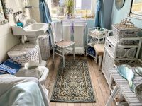 Vintage Moroccan Blue Black Rug Carpet Floor Covering Decor Display Prop France Tapis circa 1960-70's