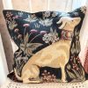 Vintage French Cotton Dog Woven Pillow Case Square Cushion Pillow Cover Pillows Bed Chair Sofa circa 1980-90's