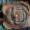 Vintage French Crochet Topped Handmade Hippie Boho Bohemian Pillow Case Square Cushion Cover Pillows Bed Chair Sofa circa 1970's