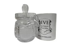 Alternative view of Vintage Czech Glass Jam Confitures Condiment Preserve Marmalade Jar Pot With Lid 1970-80's