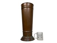 Alternative view of Vintage French Villedieu Tarnished Copper Metal Umbrella Walking Stick Stand Storage Pot Container Hallway Entryway Fireplace c1960's