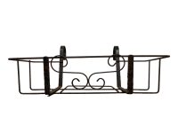 Alternative view of Vintage French Rusty Metal Fence Window Sill Wire Plant Pot Cage Stand Pedestal Holder Display Storage Planter circa 1960-70s