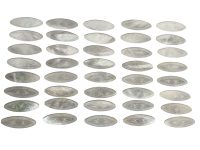 Alternative view of Antique Chinese Mother Of Pearl Tear Drop Lotus Flower Gaming Chip SOLD INDIVIDUALLY Counters Tokens Hand Engraved c1800-1850's