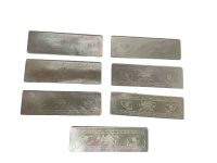 Alternative view of Antique Chinese Mother Of Pearl Rectangular Lotus Flower Hatched Gaming Chip SOLD INDIVIDUALLY Counters Tokens Engraved c1800-1850's