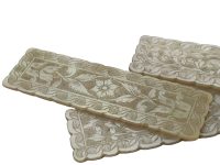 Alternative view of Antique Chinese Mother Of Pearl Rectangular Lotus Flower Butterfly Gaming Chip SOLD INDIVIDUALLY Counters Tokens Engraved c1800-1850's