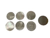 Alternative view of Antique Chinese Mother Of Pearl Circular Round Love Dove Flower Gaming Chip SOLD INDIVIDUALLY Counters Tokens Engraved c1800-1850's