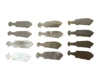 Alternative view of Antique Chinese Mother Of Pearl Fish Shaped Love Dove Gaming Chip SOLD INDIVIDUALLY Counters Tokens Engraved c1800-1850's