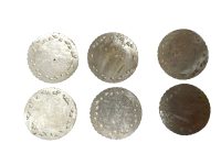 Alternative view of Antique Chinese Mother Of Pearl Circular Lattice Garden Scene Gaming Chip SOLD INDIVIDUALLY Counters Tokens Engraved c1800-1850's