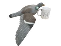 Alternative view of Vintage Italian Hunting Decoy Lifesize Wood Pigeon Grey Shooting Commercial Display Decorative Ornament c1990-2000's
