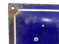 Alternative view of Vintage French Original Iron Convex Enamel Street Sign Rue Des Troenes Street Of Privet Trees Metal Road Display Promotional c1950's