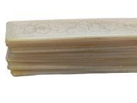 Alternative view of Antique Chinese Mother Of Pearl Rectangular Lotus Flower Love Dove Gaming Chip SOLD INDIVIDUALLY Counters Tokens Engraved c1800-1850's