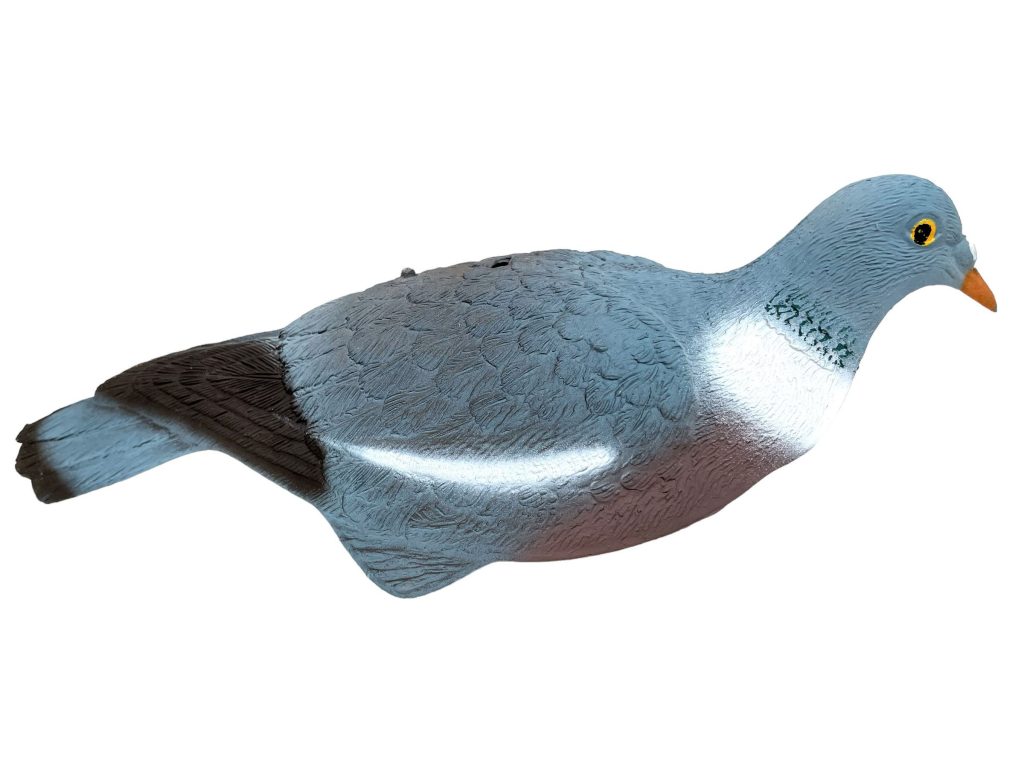 Vintage Italian Hunting Decoy Lifesize Wood Pigeon Grey Shooting Commercial Display Decorative Ornament c1990-2000's