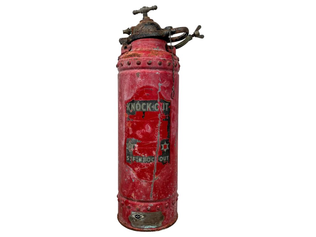 Vintage French Knock Out Fire Extinguisher Empty Fire Fighting Tool Prop Display circa 1940’s