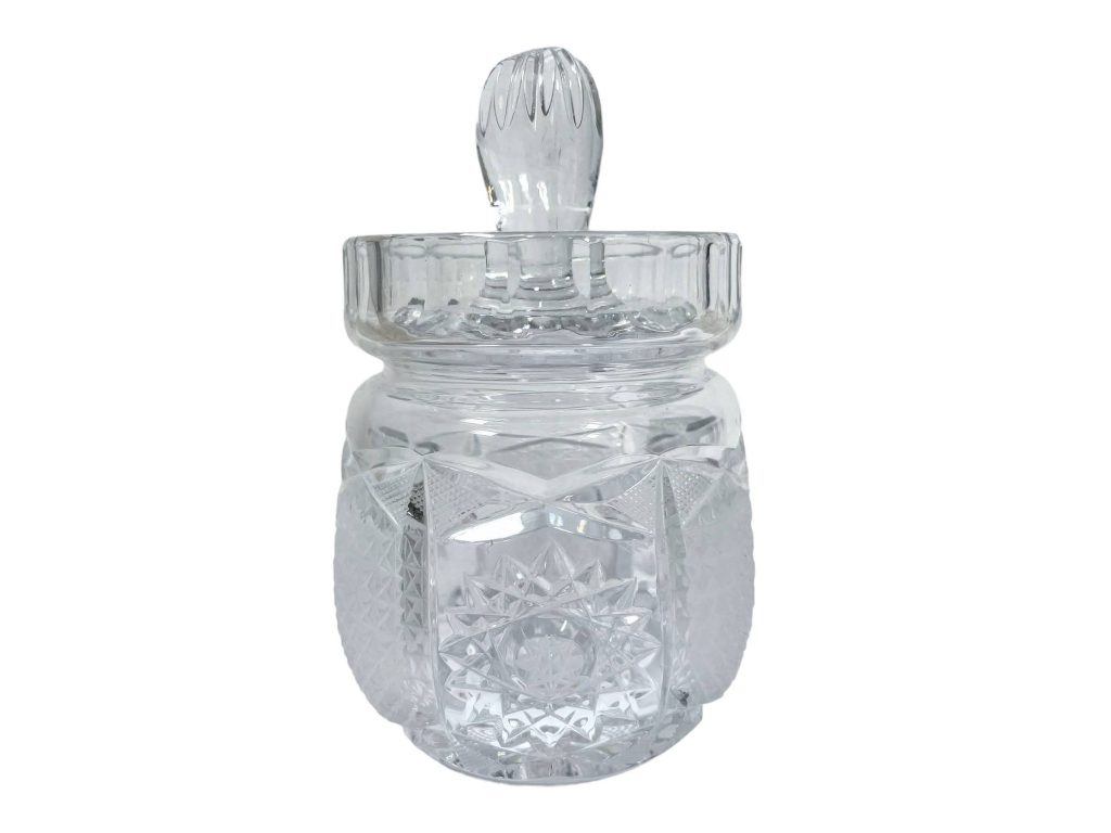 Vintage Czech Glass Jam Confitures Condiment Preserve Marmalade Jar Pot With Lid 1970-80’s
