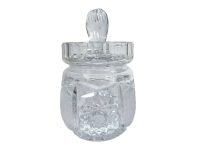 Vintage Czech Glass Jam Confitures Condiment Preserve Marmalade Jar Pot With Lid 1970-80's