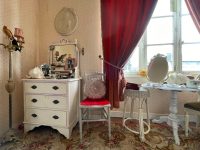 Vintage French Light Lavender Fancy Shiny Draped Round Cushion Pillow Pillows Bed Chair Sofa circa 1990's