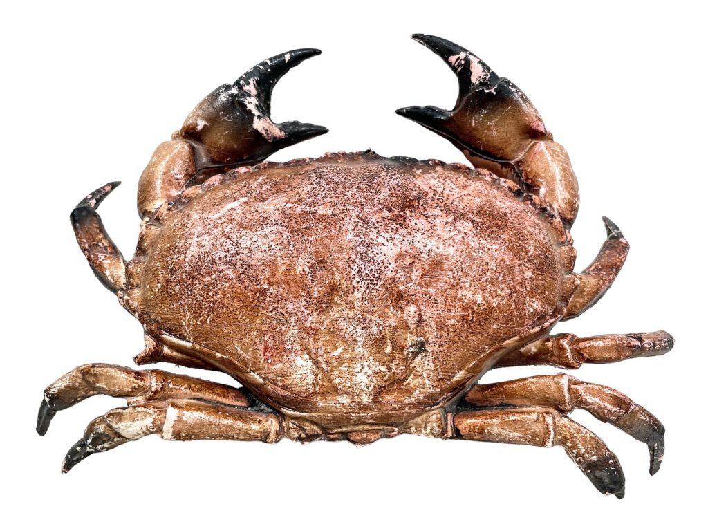 Vintage French Plastic Brown Plastic Large Crab Shop Display Fishmonger Commercial Display Decorative Ornament c1980-1990's