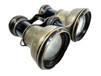 Antique French Brass Metal Binoculars Eye Theatre Or Hunting Field Glasses circa 1920-30's