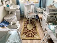 Antique French Green Brown Cream Pink Ornate Fancy Rug Carpet Floor Covering Decor Display Prop France Tapis circa 1920's