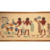 Vintage French Large Copy Of Egyptian Hieroglyphics Tapestry Framed Wall Hanging Decor Decorative Art c1970-1980's