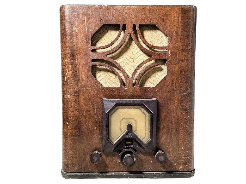 Vintage French Philips Art Deco Style Valve Radio Wooden Cased Case Speaker Movie Prop Project Display Period Piece circa 1940-50’s