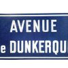 Vintage French Original Iron Enamel Street Sign Avenue de Dunkerque Street Metal Road Display Promotional c1960's