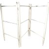 Vintage French White Painted Shabby Chic Wooden Towel Dish Cloth Clothes Rail Rack Hanger Dryer Bathroom Kitchen Airer circa 1920-40's
