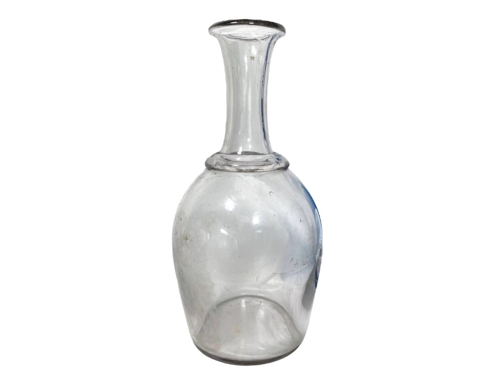 Antique French Hand Blown Glass Cider Decanter Wine Decanter With Wrap Around Collar circa 1860-1900’s