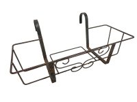 Vintage French Rusty Metal Fence Window Sill Wire Plant Pot Cage Stand Pedestal Holder Display Storage Planter circa 1960-70s