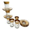 Vintage Turkish Tea Glasses Boxed Set Drinking Glass  Gold Clear Glass Drinks Ceremony Display Arabian Theme circa 1980's