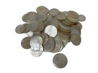 Antique Chinese Mother Of Pearl Collection Job Lot x 78 Mixed Circular Gaming Chips Counters Tokens Hand Engraved circa 1800-1850's