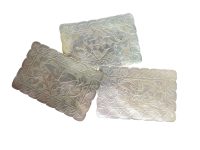 Antique Chinese Mother Of Pearl Rectangular Lotus Flower Butterfly Gaming Chip SOLD INDIVIDUALLY Counters Tokens Engraved c1800-1850's