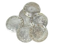 Antique Chinese Mother Of Pearl Circular Lattice Garden Scene Gaming Chip SOLD INDIVIDUALLY Counters Tokens Engraved c1800-1850's