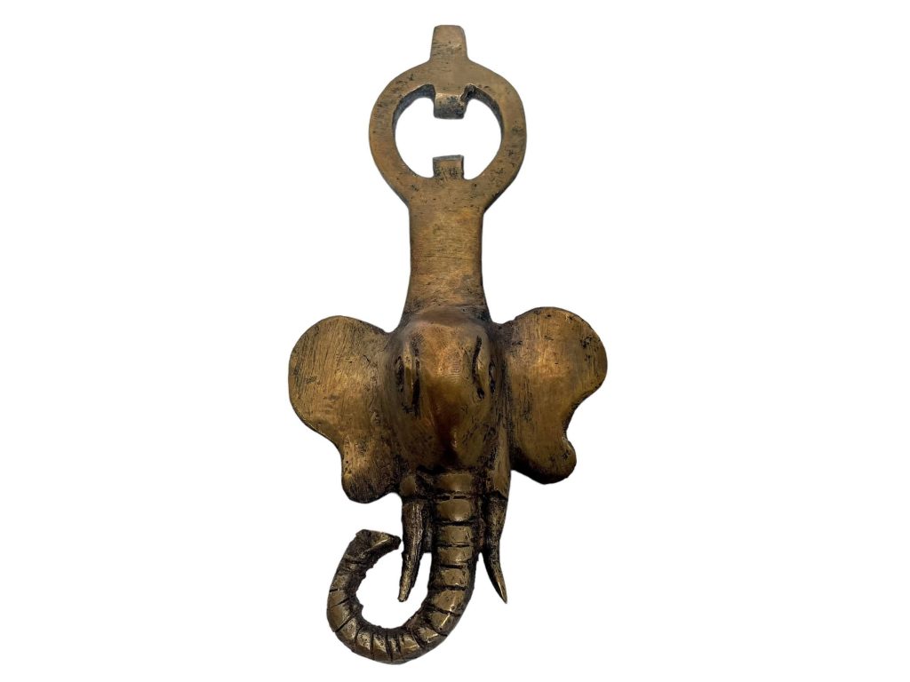 Vintage Indian Brass Elephant Head Bottle Cap Opener circa 1970’s
