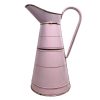 Vintage French Enamel Metal Pink Metal Watering Water Milk Jug Can Carafe Pitcher vase circa 1950's