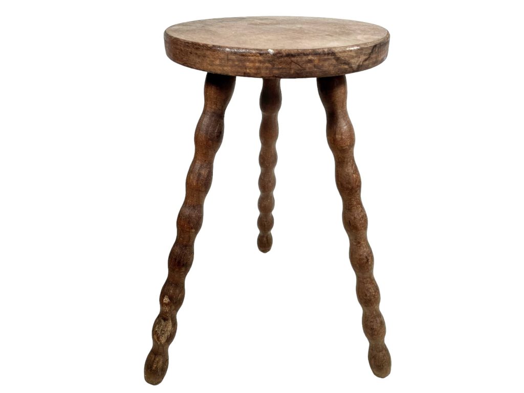 Vintage Stool French Wooden Wood Pot Stand Chair Seat Kitchen Table Round Seat Plant Rest Tabouret Plinth c1970-80’s