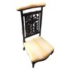 Antique French Black Wooden Wood Prayer Kneeling Stool Chair Nursing Childs Seating Kneel Pray Re-Upholstered c1910-20's