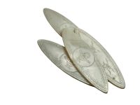 Antique Chinese INDIVIDUAL Mother Of Pearl Oval Flower Vase Lotus Gaming Chip Counter Token Hand Carved c1800-1850's