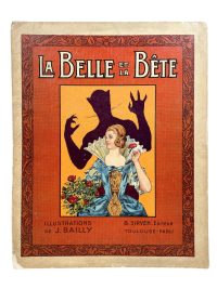 Antique French Beauty & The Beast La Belle Et La Bete Picture Book Collection Kids Storybook Memorabilia Collector circa 1920’s