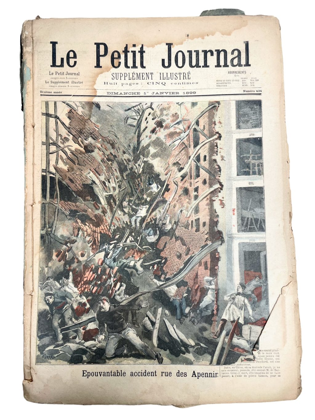 Antique French Job Lot Le Petit Journal Newspaper Supplement Illustre Number 424 to 476 Illustrations 8 Pages Per Edition Year 1899